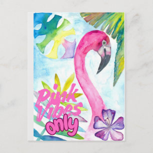 Cartão Postal Apenas Vibrações Rosa – Flamingo Rosa