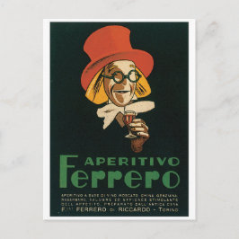 Cartão Postal Aperitivo Ferrero Torino Itália Arte Italiana Vint