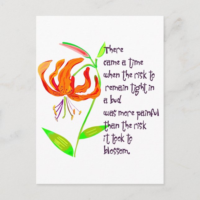 Cartão Postal Apertada em um Bud (Frente)