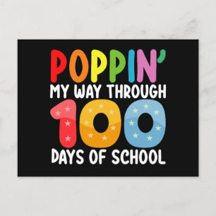 Cartão Postal Aperte O Meu Caminho Através De 100 Dias De Escola