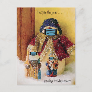 Cartão Postal Apesar do ano de envio de Papais noeis alegres de 