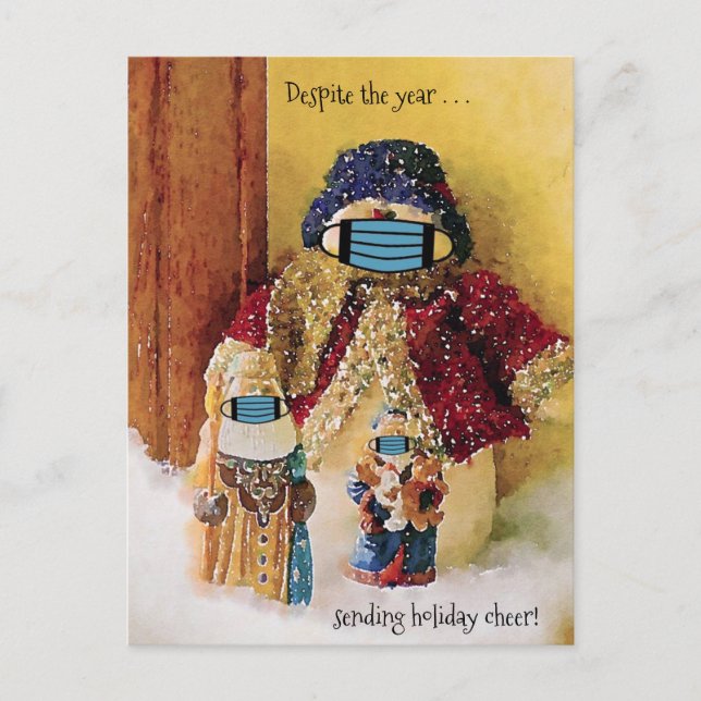 Cartão Postal Apesar do ano de envio de Papais noeis alegres de  (Frente)