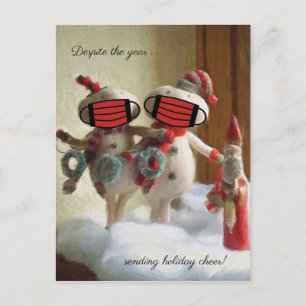 Cartão Postal Apesar do ano de envio de Snowmen de folga