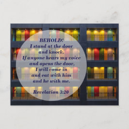 Cartão Postal Apocalipse 3:20 A Porta Versículo da Bíblia Memóri
