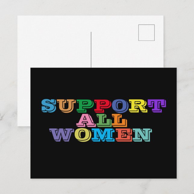 Cartão Postal Apoiar Todas as Mulheres (Frente/Verso)