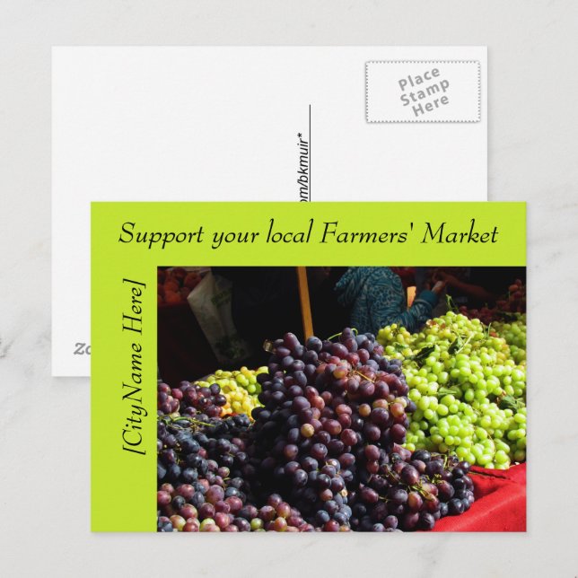 Cartão postal - Apoie o Mercado dos Produtores - U (Frente/Verso)