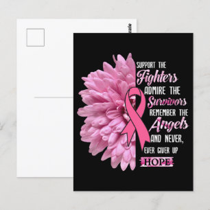 Cartão Postal Apoio ao cancer de mama Os Combatentes Dão Por Ela