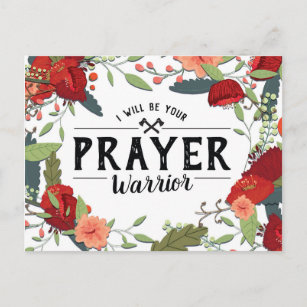Cartão Postal Apoio, religioso, eu seu guerreiro da oração