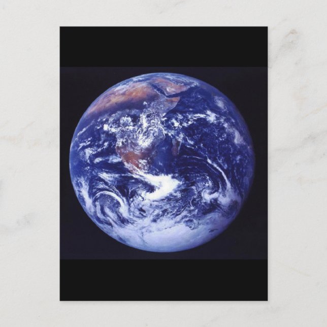 Cartão Postal Apollo 17 vista da Terra no espaço (Frente)