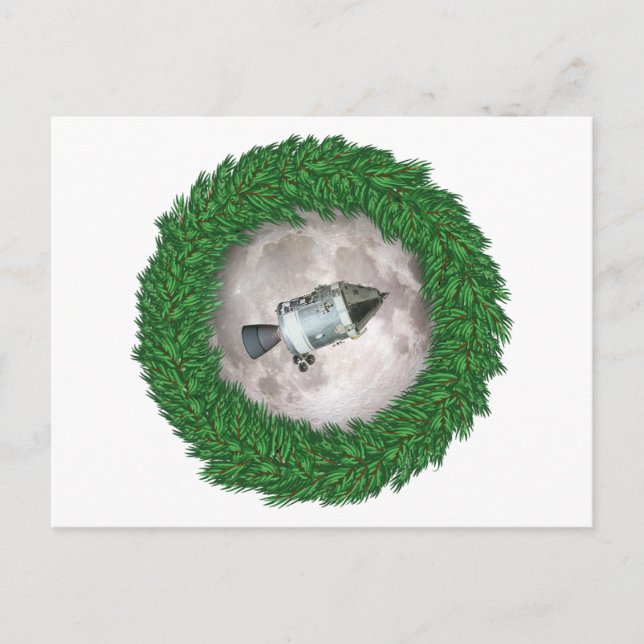 Cartão Postal Apollo 8 missão da lua da véspera de Natal (Frente)