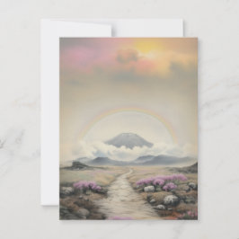 Cartão Postal Após a chuva (Arte de Paisagem Japonesa com Aquare