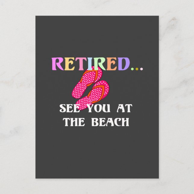 Cartão Postal Aposentado...Vejo-te na Praia, (Frente)