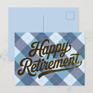 Cartão Postal Aposentadoria Feliz Azul