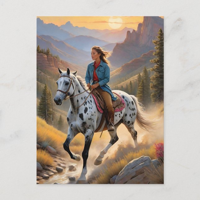 Cartão Postal Appaloosa Horse Watercolor Lepard (Frente)