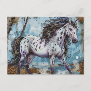 Cartão Postal Appaloosa Unicorn
