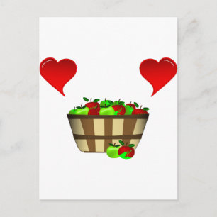 Cartão Postal Apple Basket Love