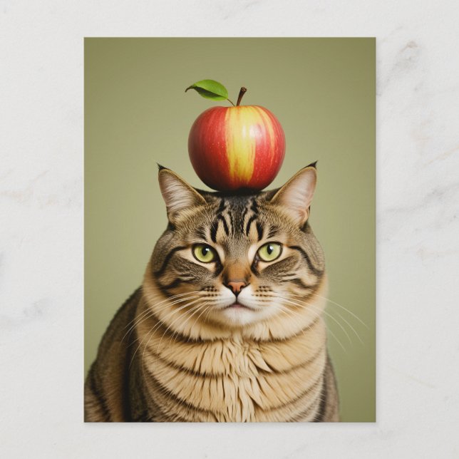 Cartão Postal Apple Cat (Frente)