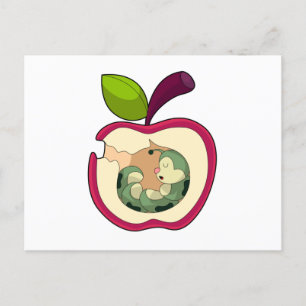 Cartão Postal Apple De Dormência Da Lagarta