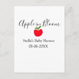 Cartão Postal Apple in bloom baby shower red apple name date 