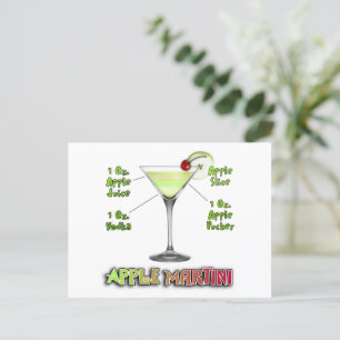 Cartão Postal Apple Martini Cocktail recebe arte