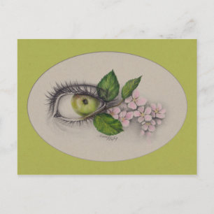 Cartão Postal Apple of my eye Surreal drawing art Green