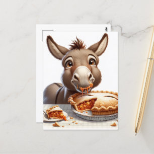 Cartão Postal Apple Pie Donkey Adorável