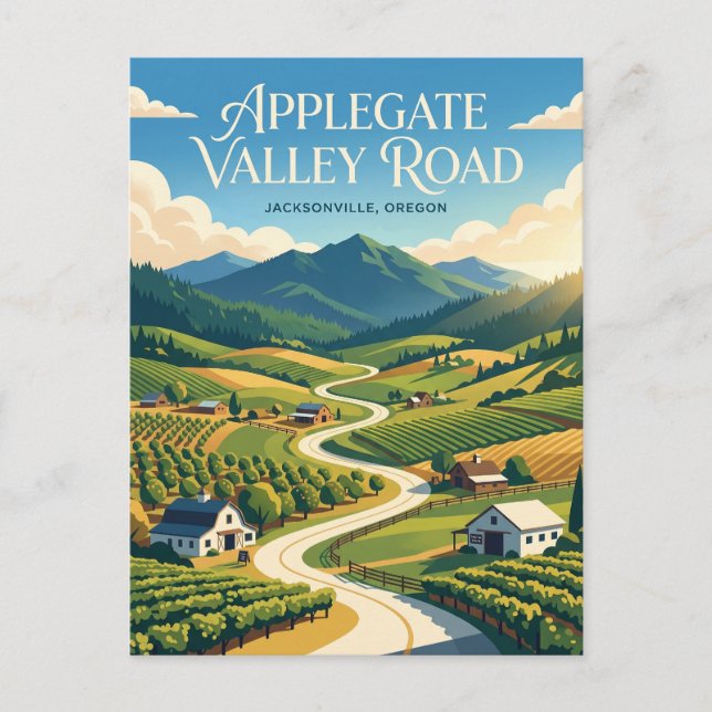 Cartão Postal Applegate Valley Road EUA (Frente)