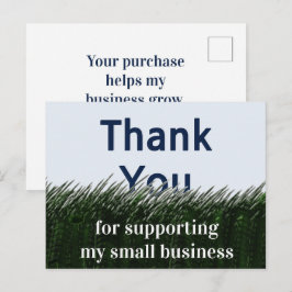 Cartão Postal Apreciação ao Cliente Grama e Céu Pequena Empresa