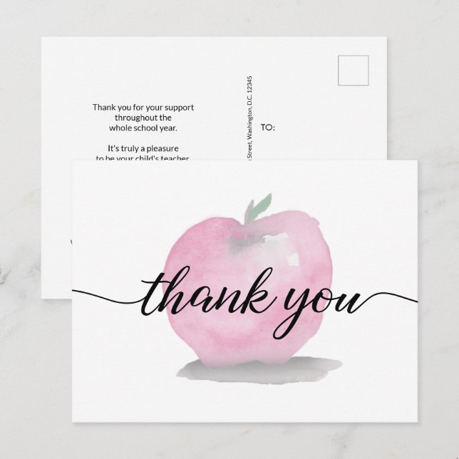 Cartão Postal Apreciação de Apreciação de Aquarela do Personaliz (Frente/Verso)