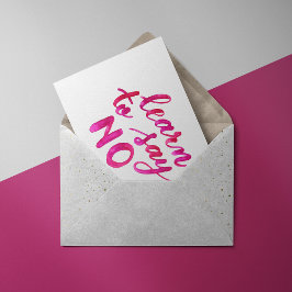 Cartão Postal Aprenda a dizer não - rosa