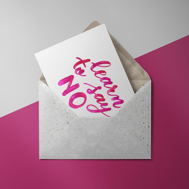 Cartão Postal Aprenda a dizer não - rosa (Criador carregado)