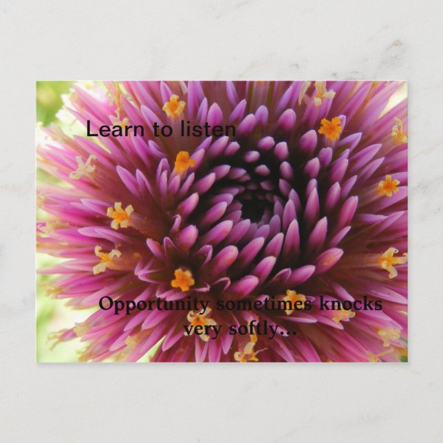 Cartão Postal Aprenda escutar algum dia, oportunidade… (Frente)