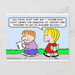 Cartão Postal aprenda lições na história da escola de verão cond