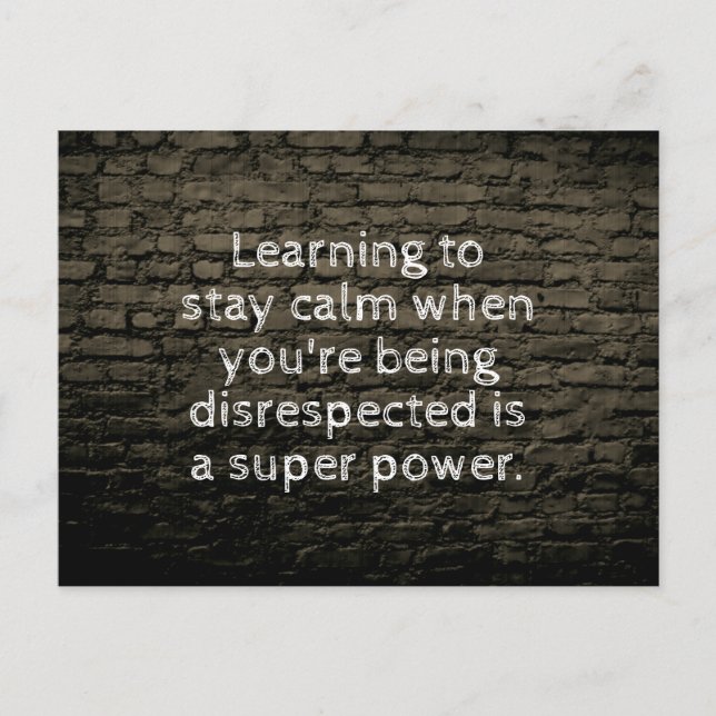 Cartão Postal Aprendendo a ficar calmo (Frente)