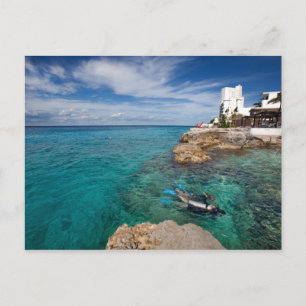 Cartão Postal Aprendendo A Mergulhar, Cozumel México