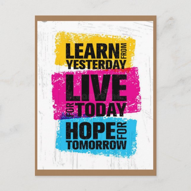 Cartão Postal aprender hoje (Frente)