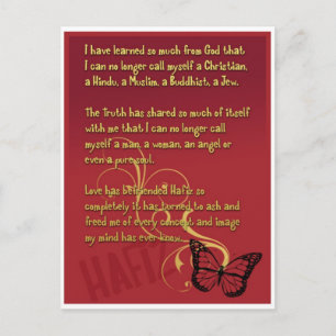 Cartão Postal Aprendi tanto com o poema de Deus de Hafiz