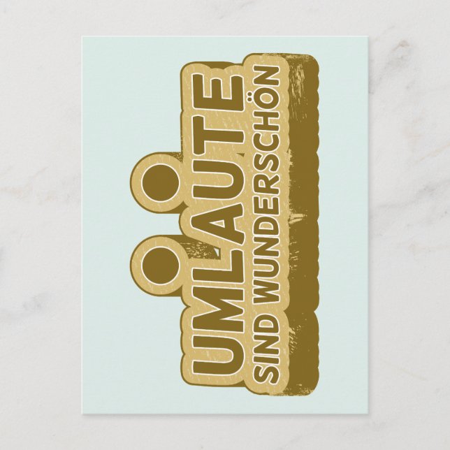 Cartão Postal aprendizado de língua alemã UMLAUT (Frente)