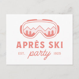 Cartão Postal Apres ski party skiing girls night pink aesthetic