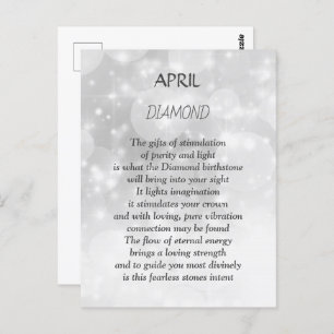 Cartão Postal April Birthstone Diamond