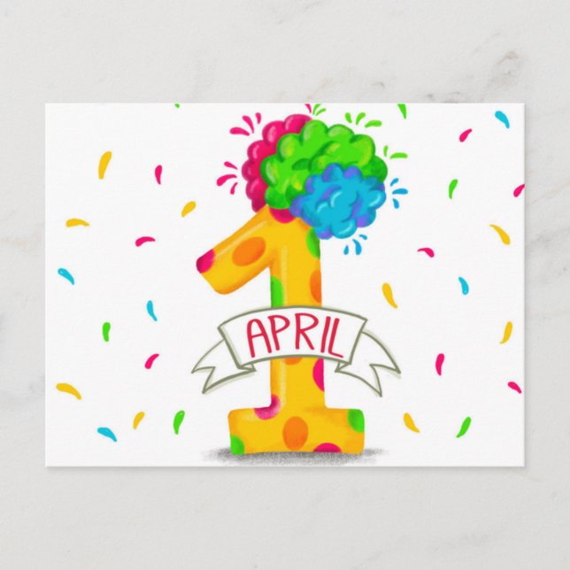 Cartão Postal April Fools Day  (Frente)