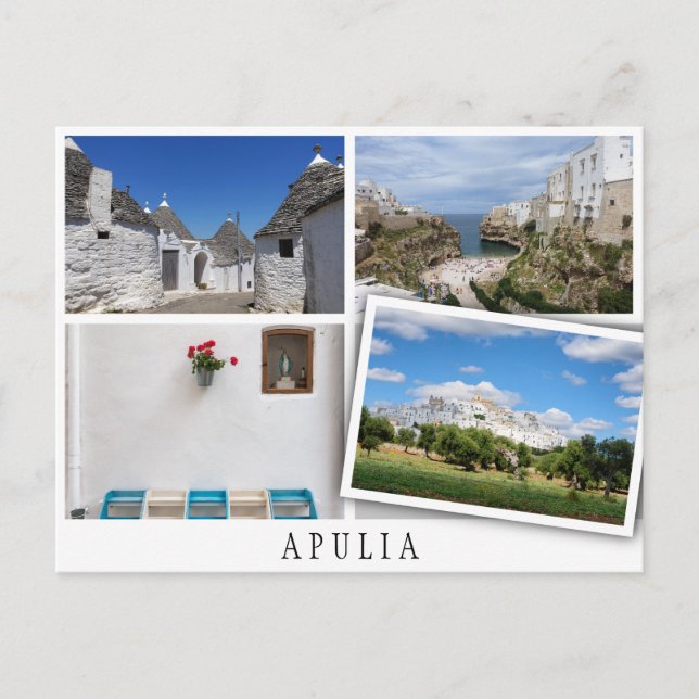 Cartão Postal Apulia paisagens colidem com imagem solta (Frente)