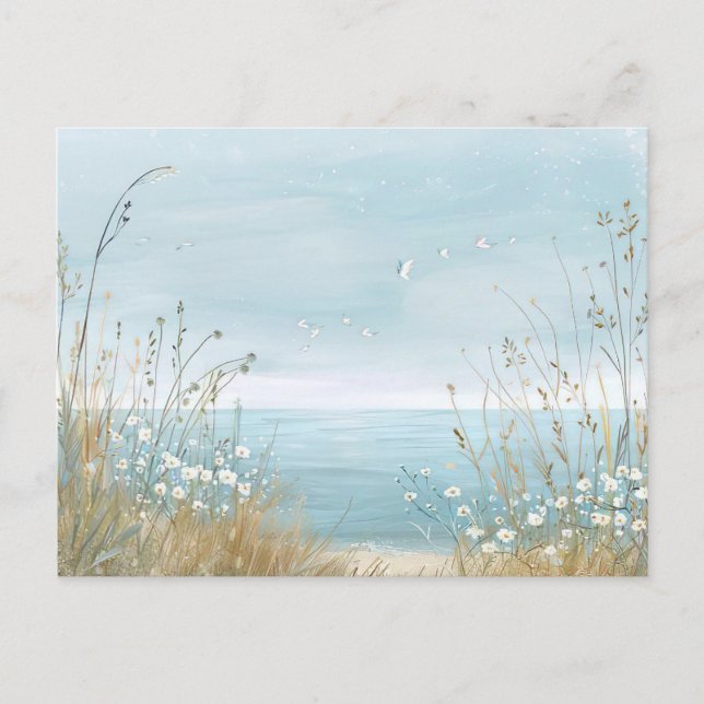 Cartão Postal Aqaurell Illustration Strand Landschaft pastell  (Frente)