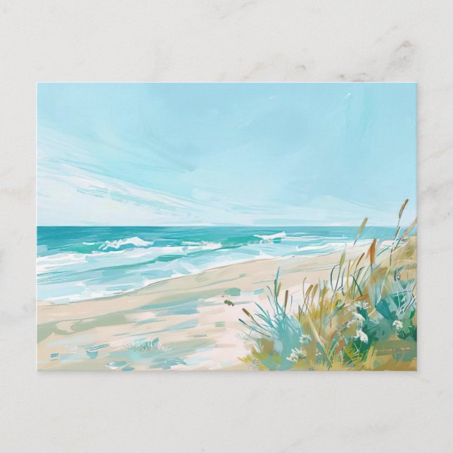 Cartão Postal Aqaurell Illustration Strand Landschaft pastell  (Frente)