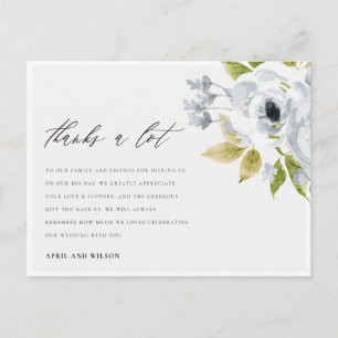 CARTÃO POSTAL AQUA AZUL AQUA FLORAL FLORAL OBRIGADO