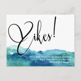 Cartão Postal Aqua Blue Green Yikes! Casamento Pós-Ponta Humoros