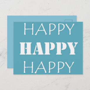Cartão Postal Aqua Blue Happy Happy