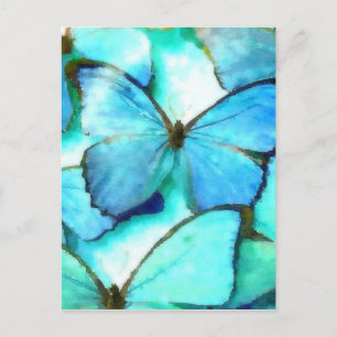 Cartão Postal Aqua Butterflies