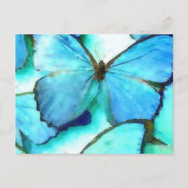 Cartão Postal Aqua Butterflies (Frente)