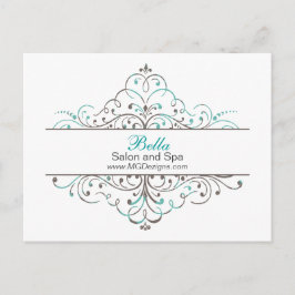 Cartão Postal Aqua Flourish Personali Business Stationery